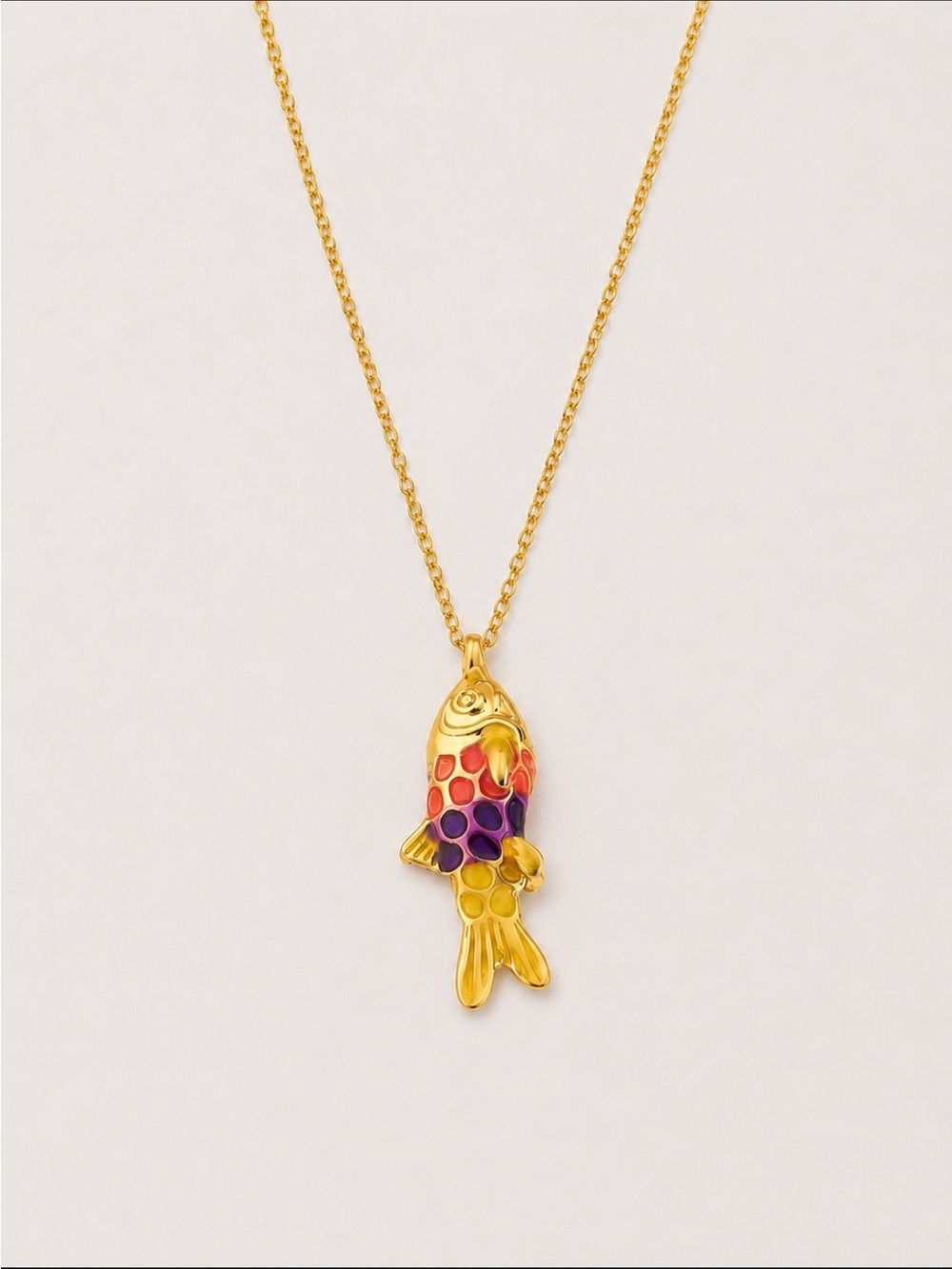 New! Coastal Colorful Purple Fish Charm Necklace NWOT 5072